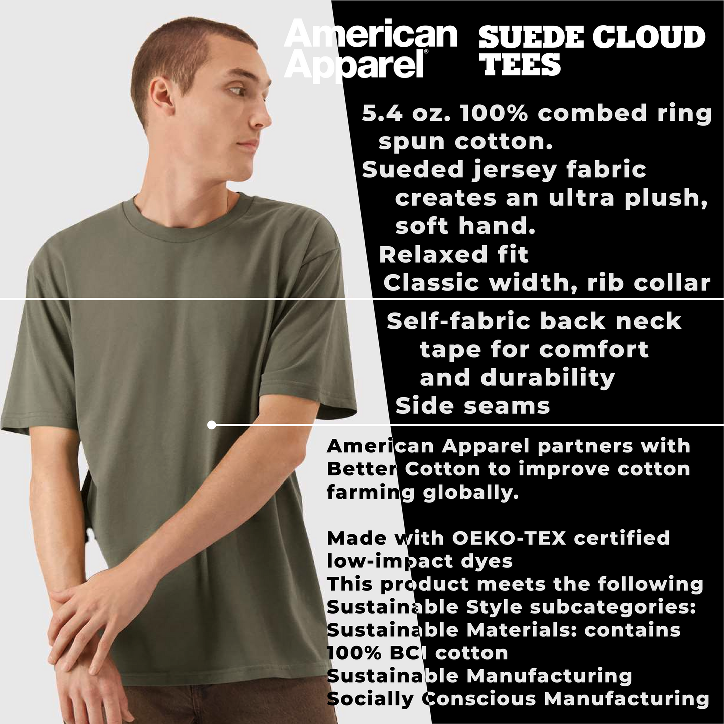 60 AMERICAN APPAREL SUEDE CLOUD TEES