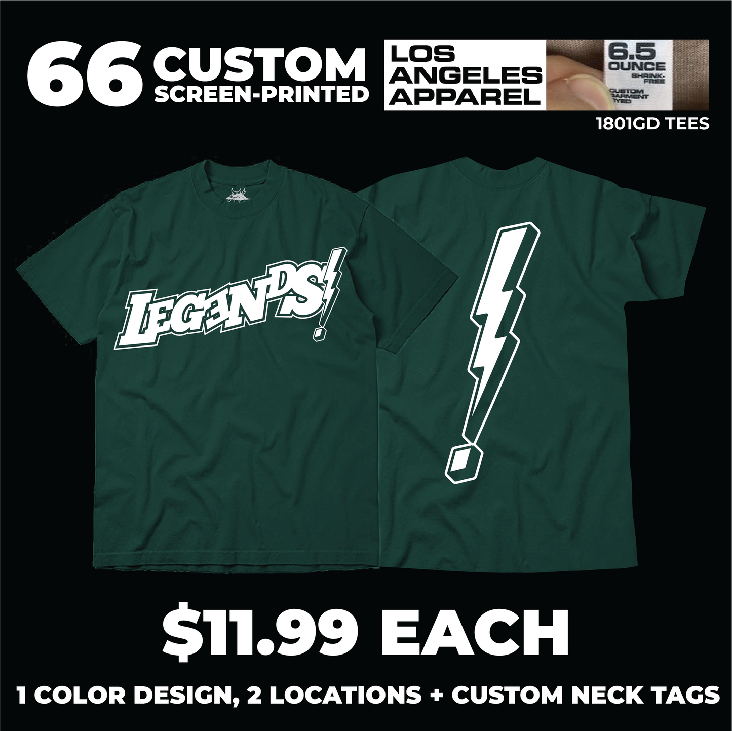 66 LA APPAREL 1801GD TEES