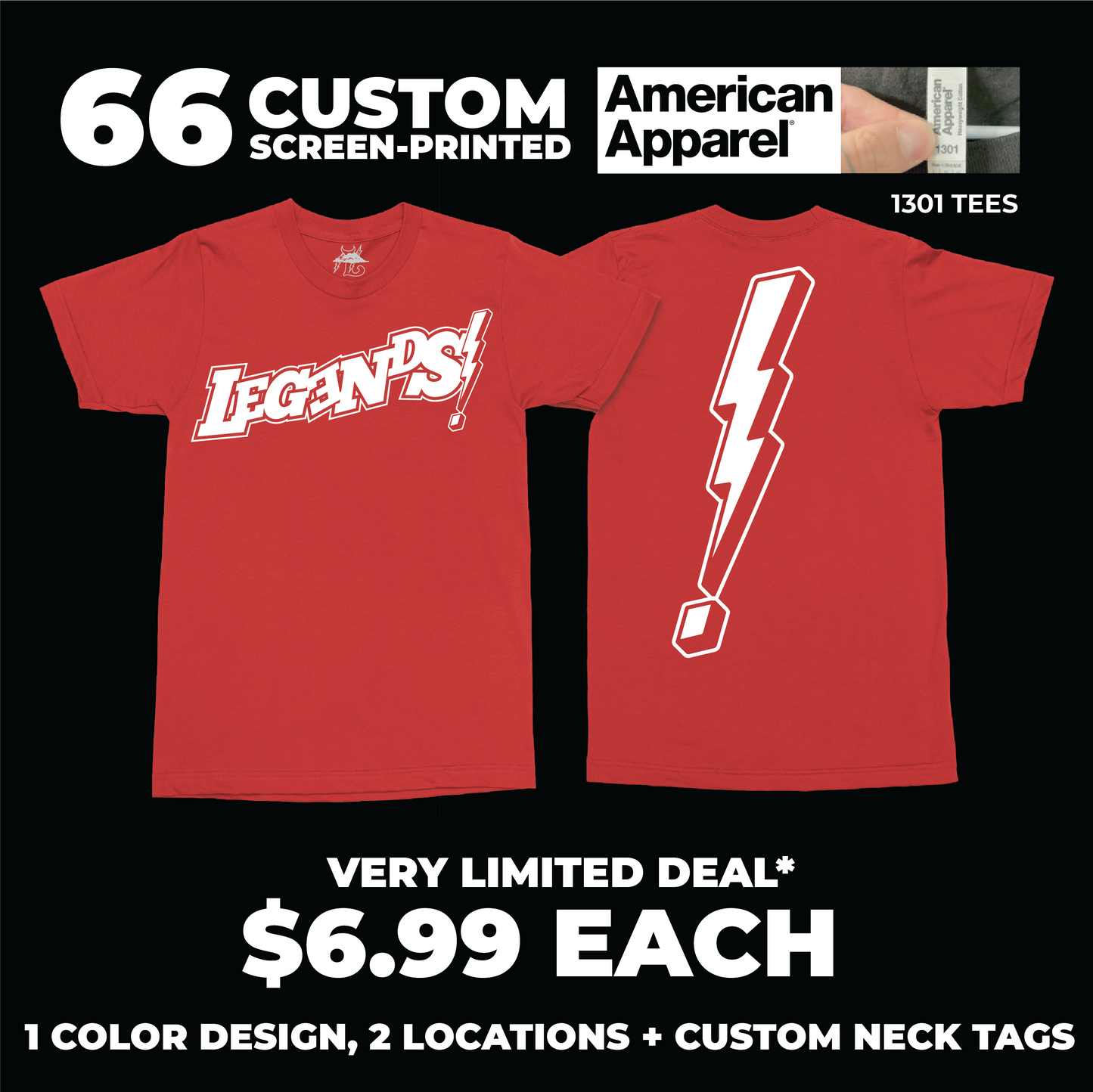 66 AMERICAN APPAREL 1301 TEES