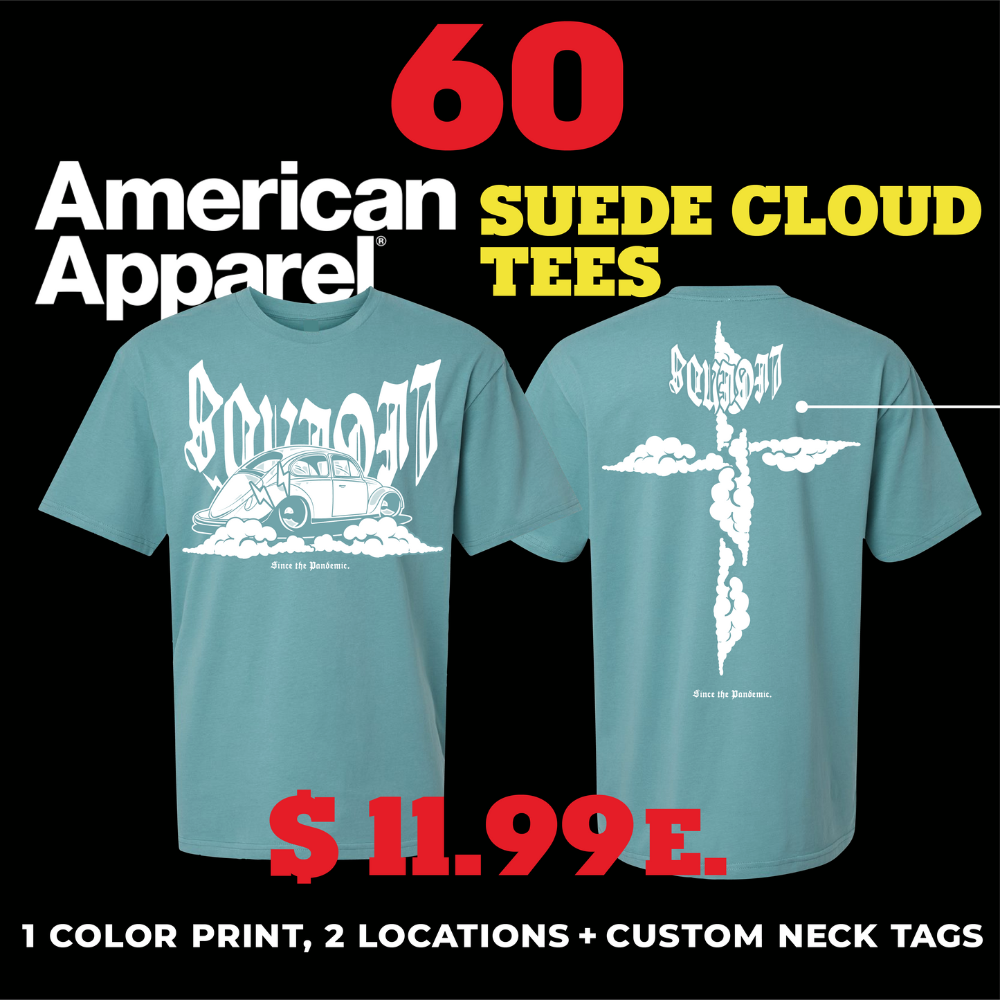 60 AMERICAN APPAREL SUEDE CLOUD TEES