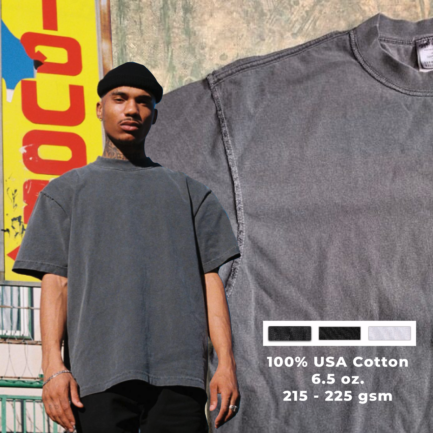 56 SHAKAWEAR GARMENT DYED REVERSE TEES