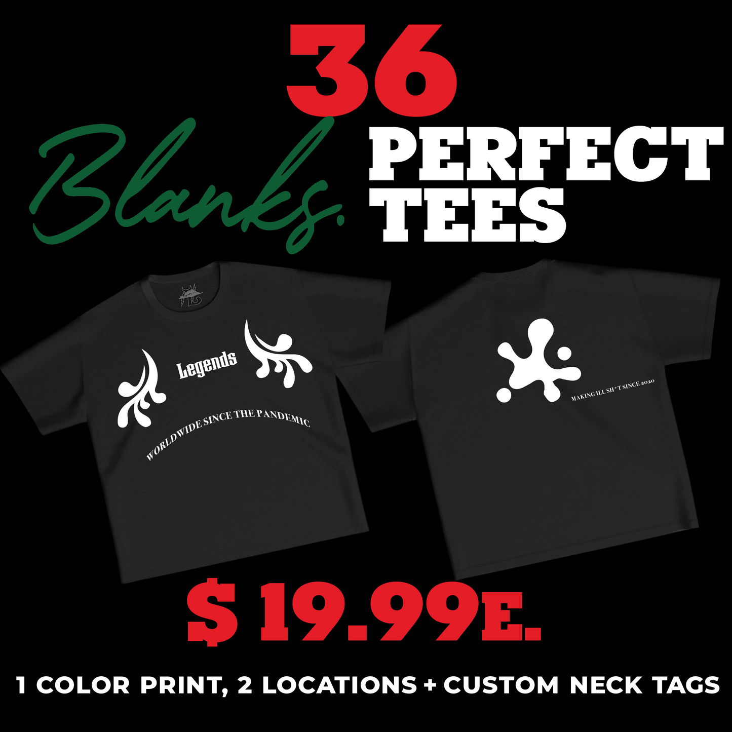 36 BLANKS BY THIRTEEN PERFECT TEES