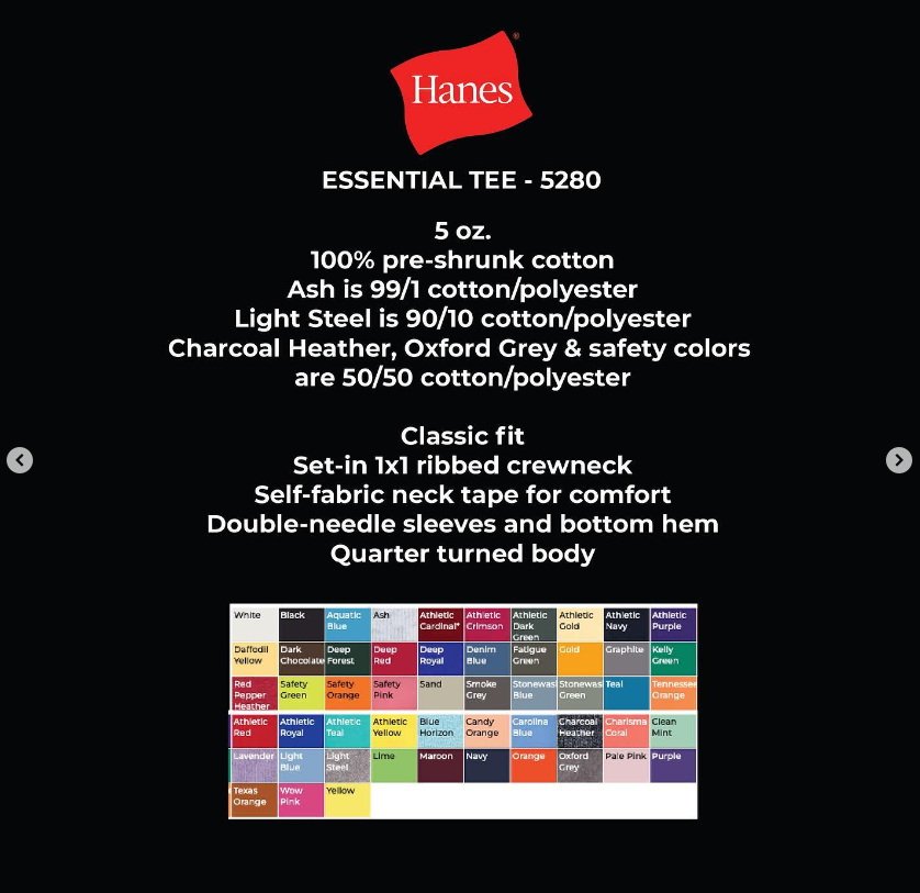 46 HANES ESSENTIAL 5280