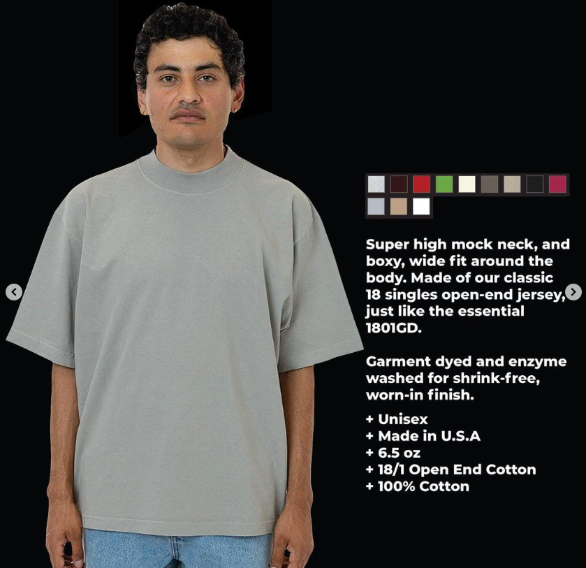 46 LA APPAREL 1825GD TEES