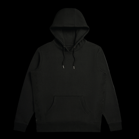 HNU HEAVY COTTON DRAWSTRING HOODIE IN BLACK