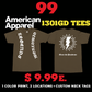 99 AMERICAN APPAREL 1301 GD TEES