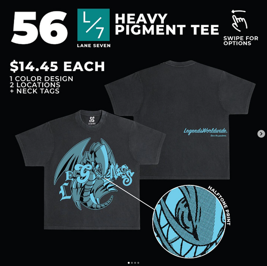 56 LANE SEVEN HEAVY PIGMENT TEES