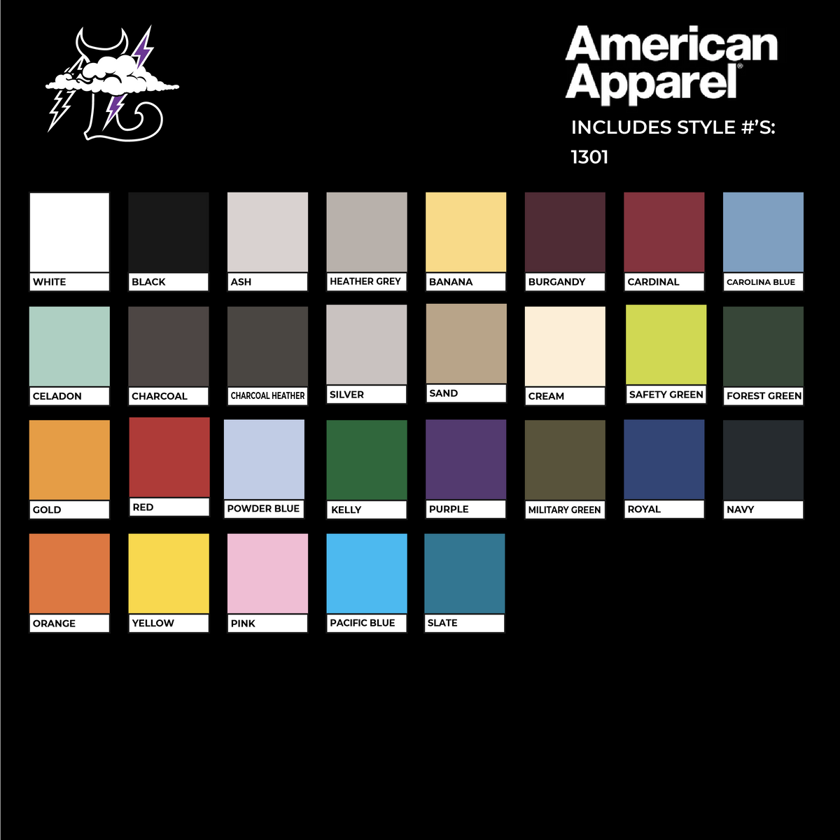 Royal Apparel Color Guide.pdf LEGENDSWORLDWIDE