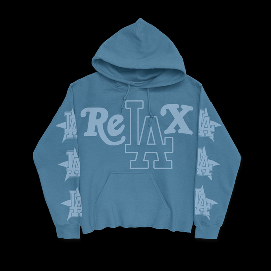 RELAX CROPED HODIE IN ANTIQUE BLUE