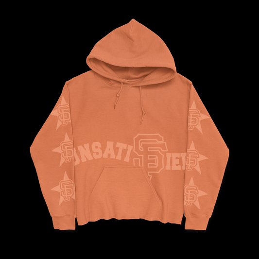 UNSATISTIED CROPPED HOODIE IN ORANGE